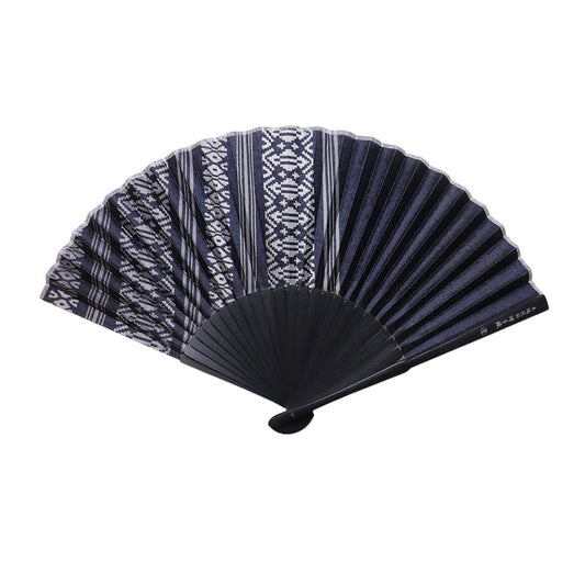 博多織献上柄 扇子【大柄・濃紺】